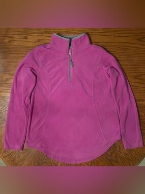 Made For Life Purple Fleece Quarter-Zip Pullover with Gray Trim Size L